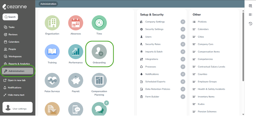 Onboarding module overview