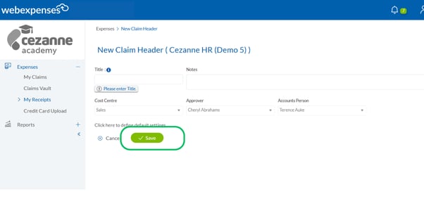 Image shows how to enter claim details