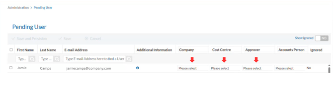 Screenshot showing missing information fields