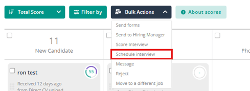 Bulk schedule interview