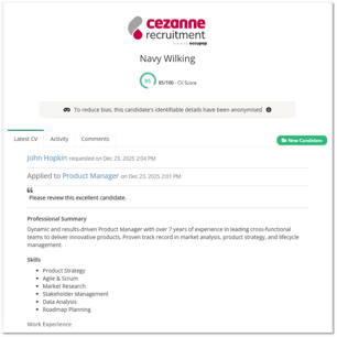 Hiring manager review example