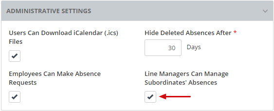 2. Line Managers Can Manage Subordinates' Absences = TICKED