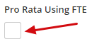 2. Pro Rata Using FTE = Not Ticked