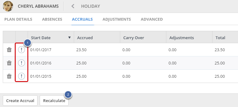 1. How to Recalculate an Employee's Absence and Accrual Records.