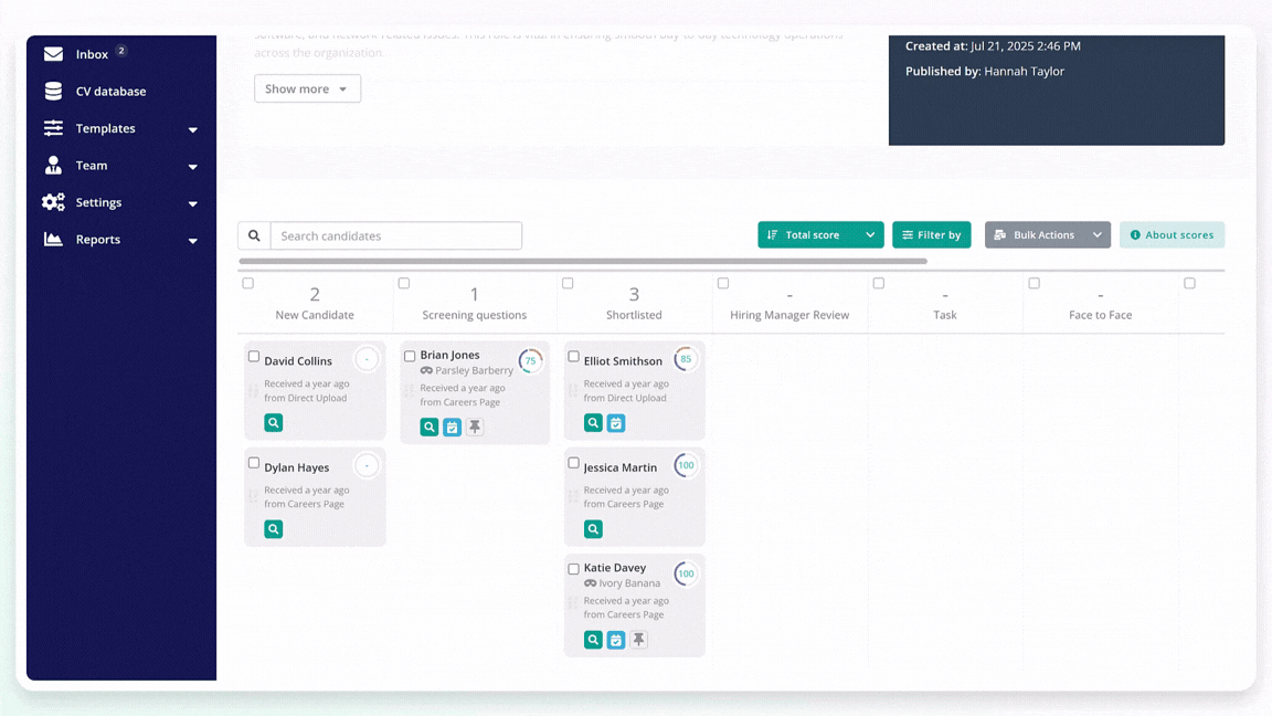 GIF showing how to schedule an interview
